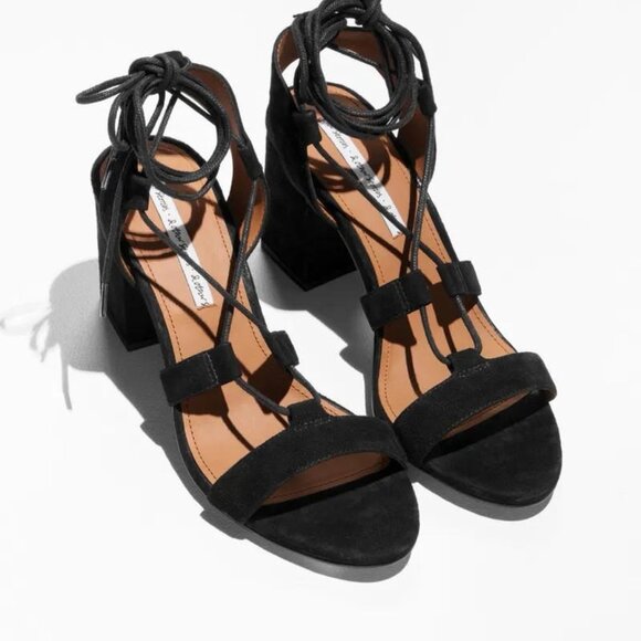 & OTHER STORIES  Lace-Up Sandals Block Heel Open Toe 37 (6.5)‎ - Picture 1 of 9